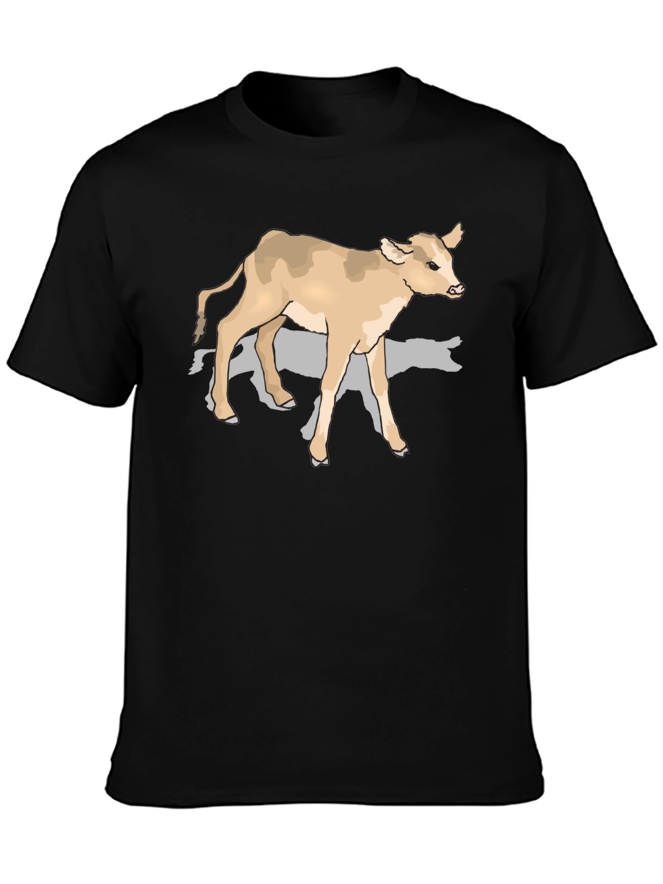 Cow Graphic Tee - Black Cotton Comfort