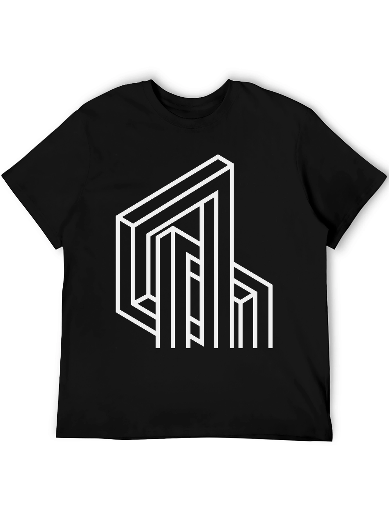 Optical Illusion Graphic Tee - Black
