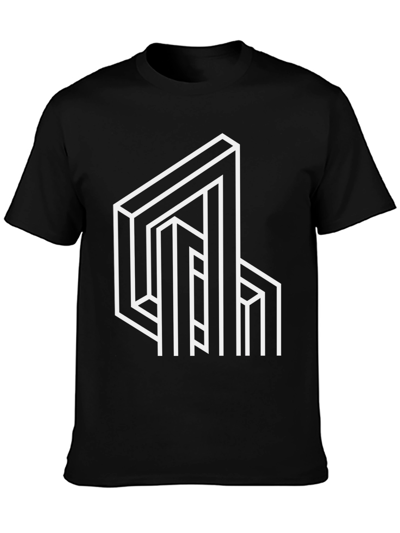 Optical Illusion Graphic Tee - Black
