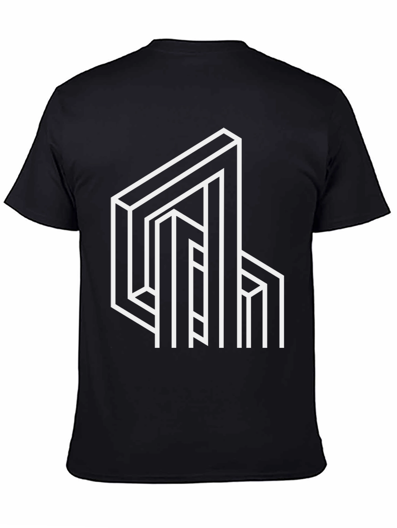 Optical Illusion Graphic Tee - Black
