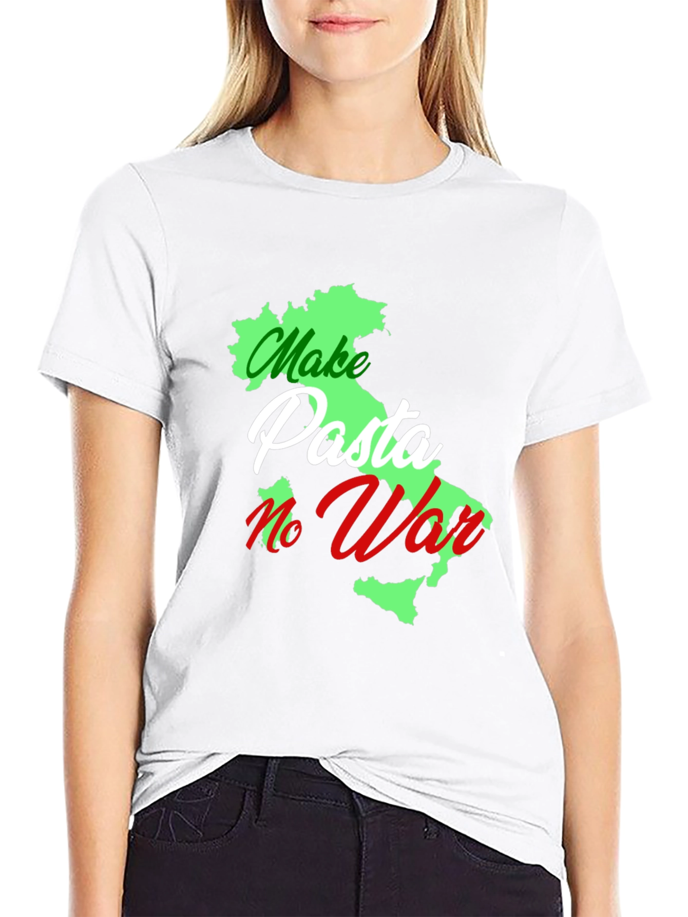 Make Pasta No War Italy Map Graphic T-Shirt