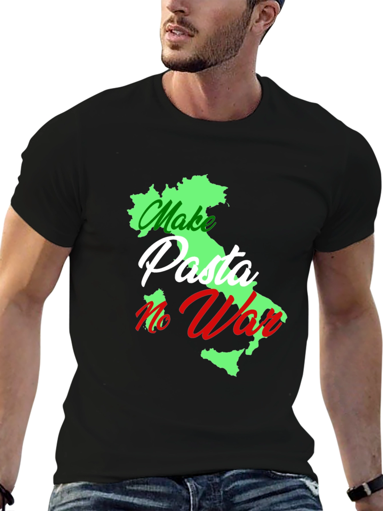 Make Pasta No War Italy Map Graphic T-Shirt