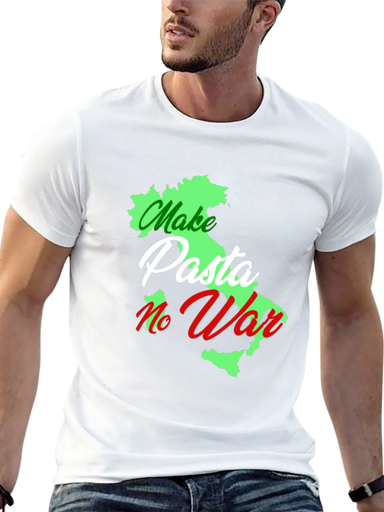 Make Pasta No War Italy Map Graphic T-Shirt