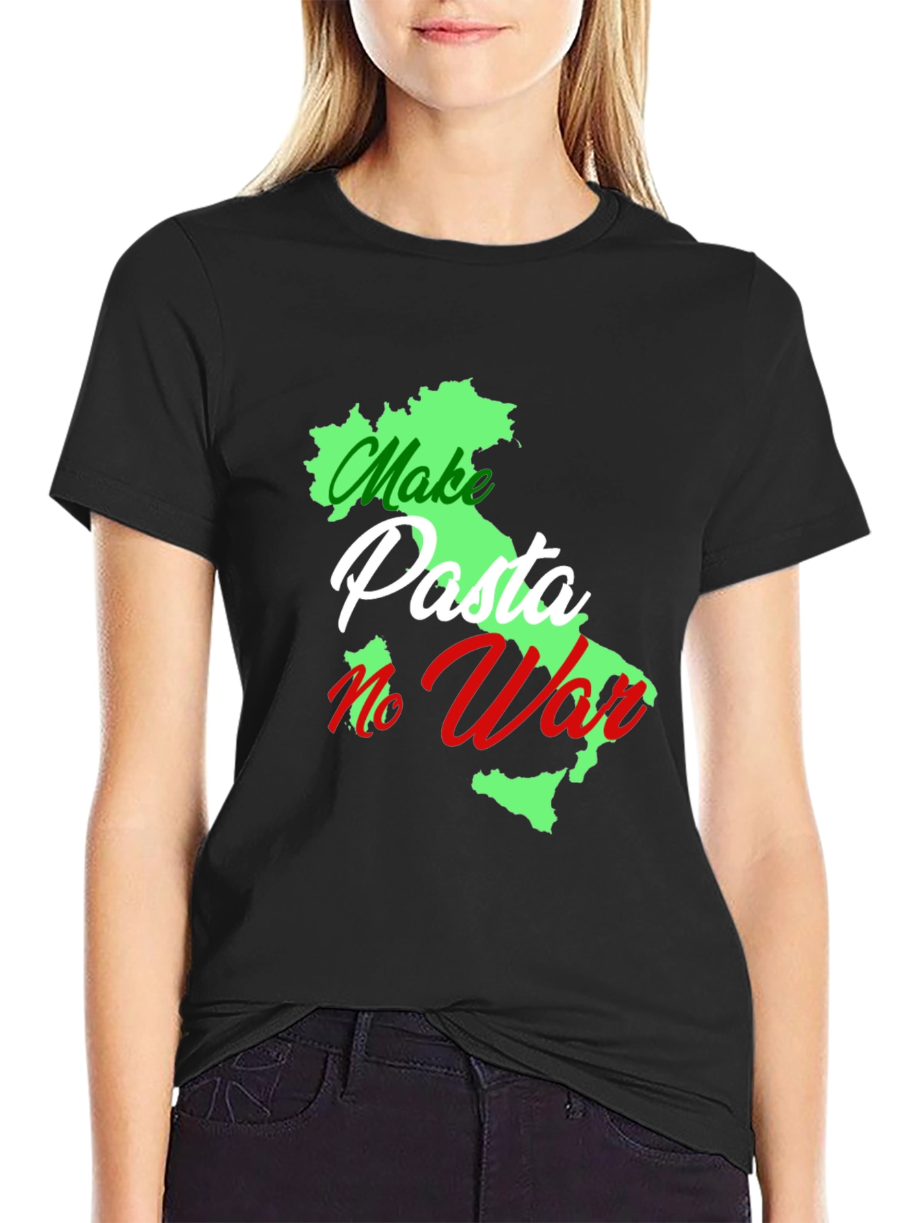 Make Pasta No War Italy Map Graphic T-Shirt