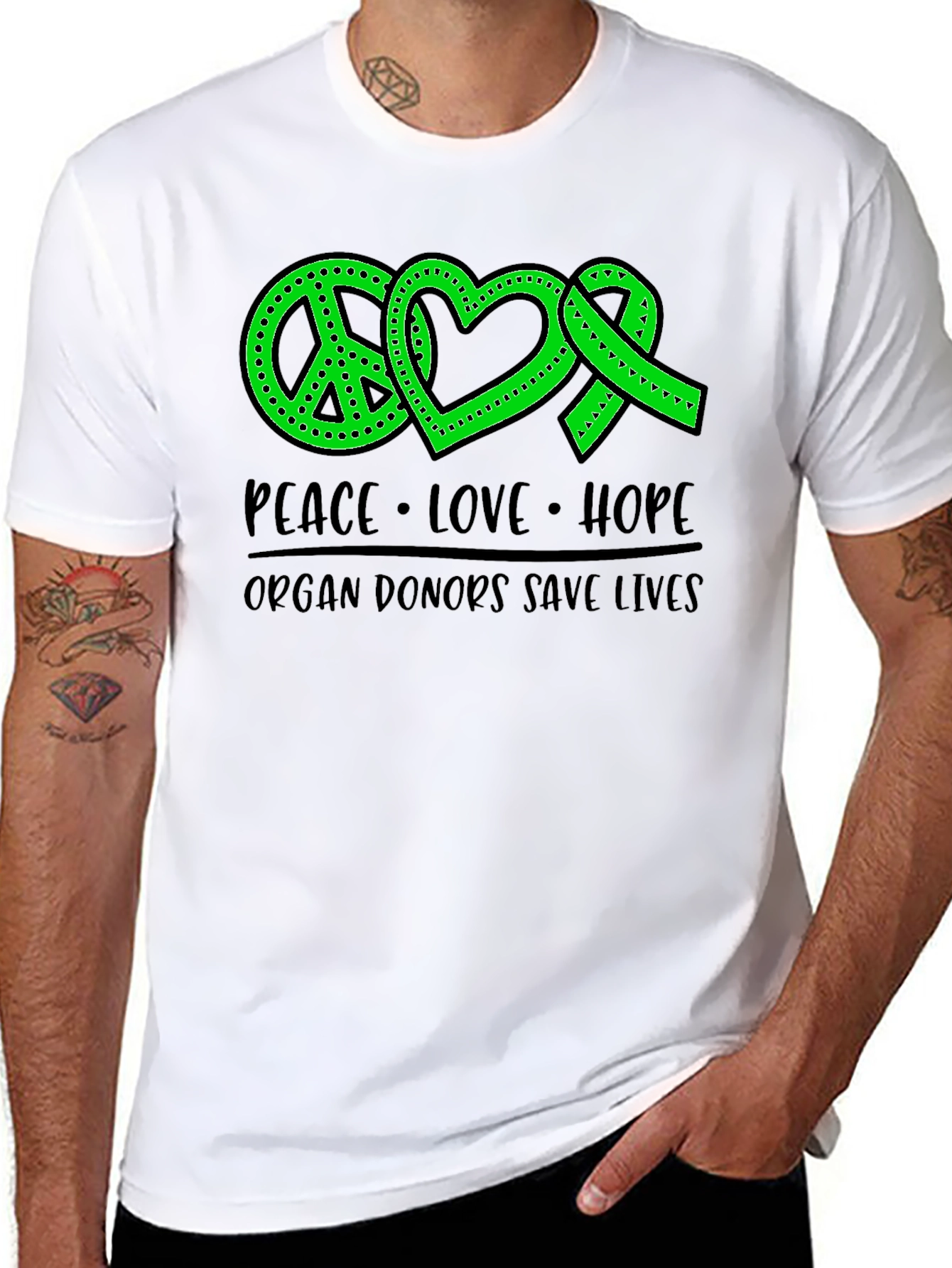 Peace Love Hope Organ Donor T-Shirt
