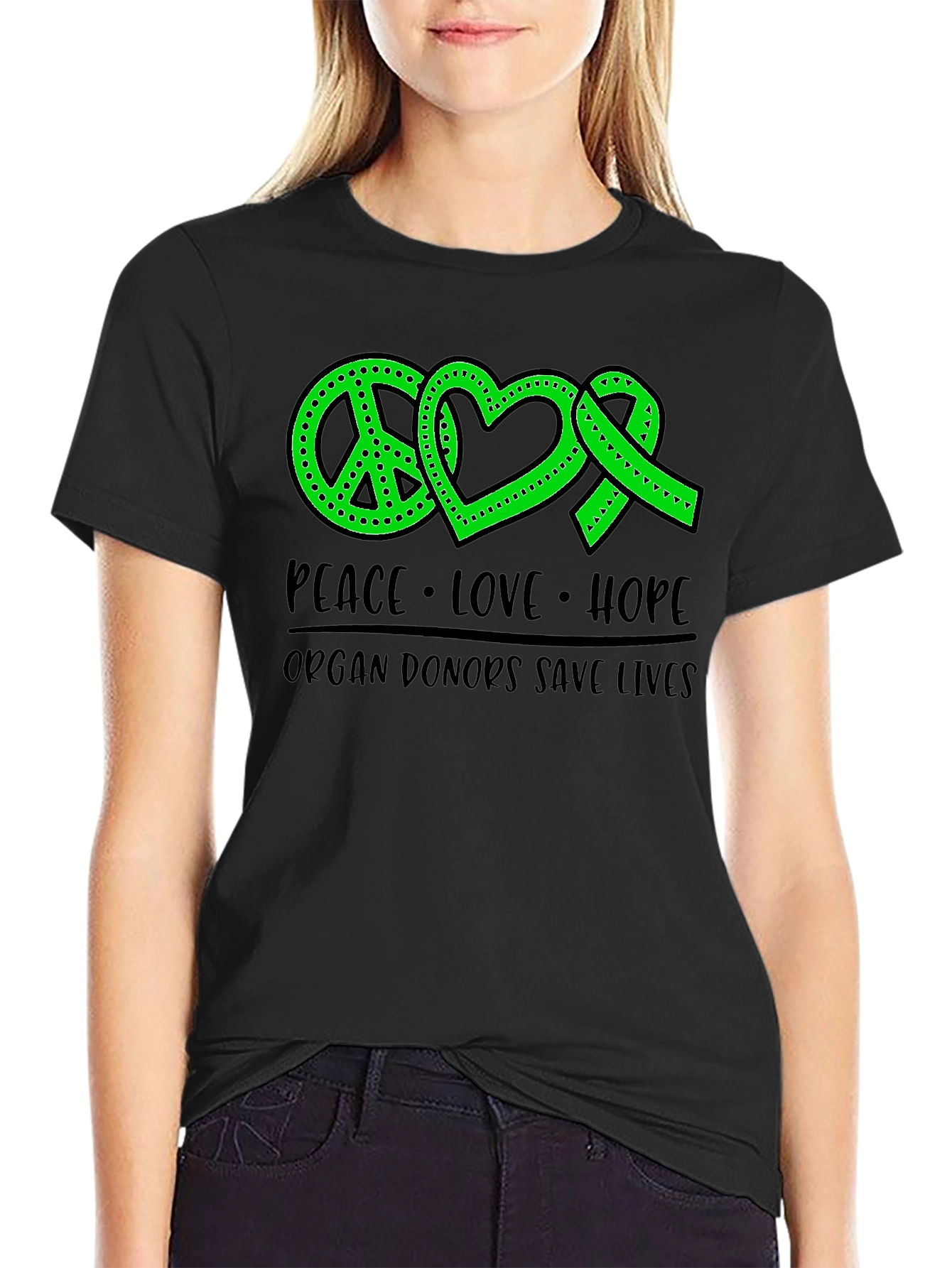 Peace Love Hope Organ Donor T-Shirt