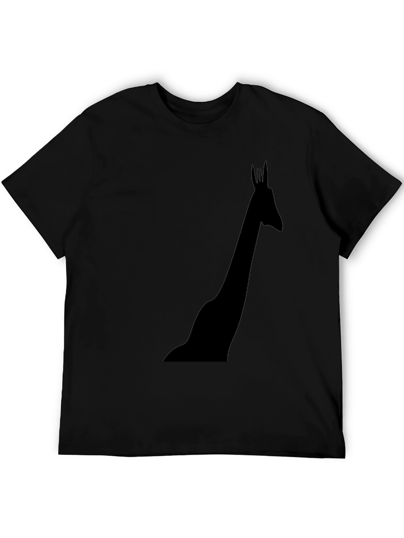 Giraffe Silhouette Black T-Shirt