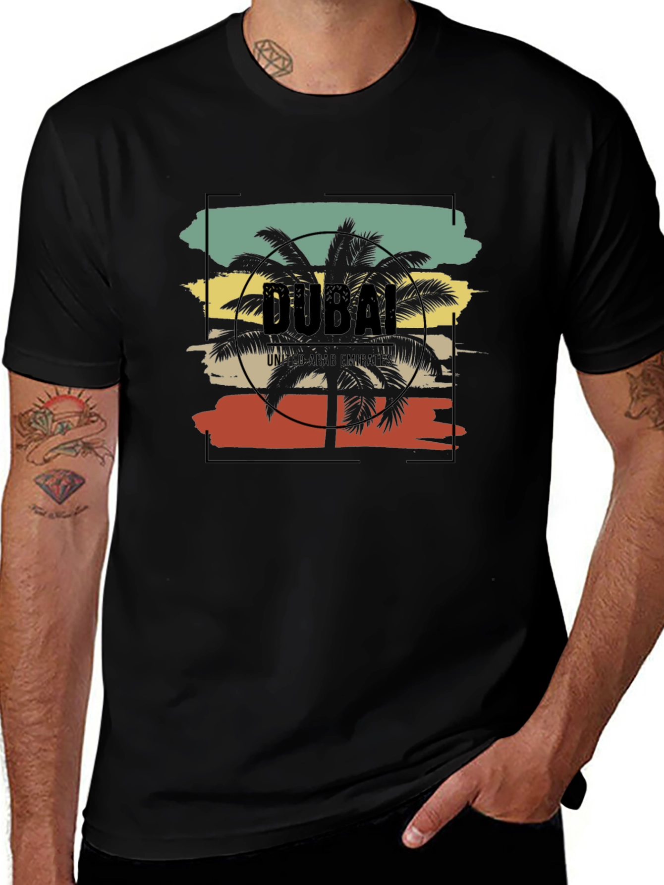 Dubai Palms T-Shirt - Retro Vacation Tee