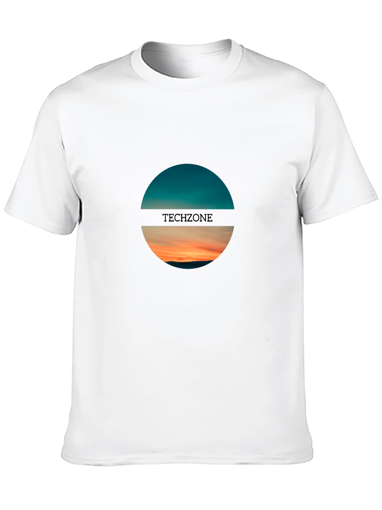 Techzone Black Graphic T-Shirt: Horizon Design