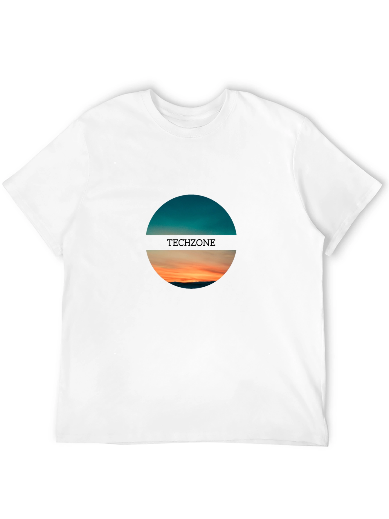 Techzone Black Graphic T-Shirt: Horizon Design