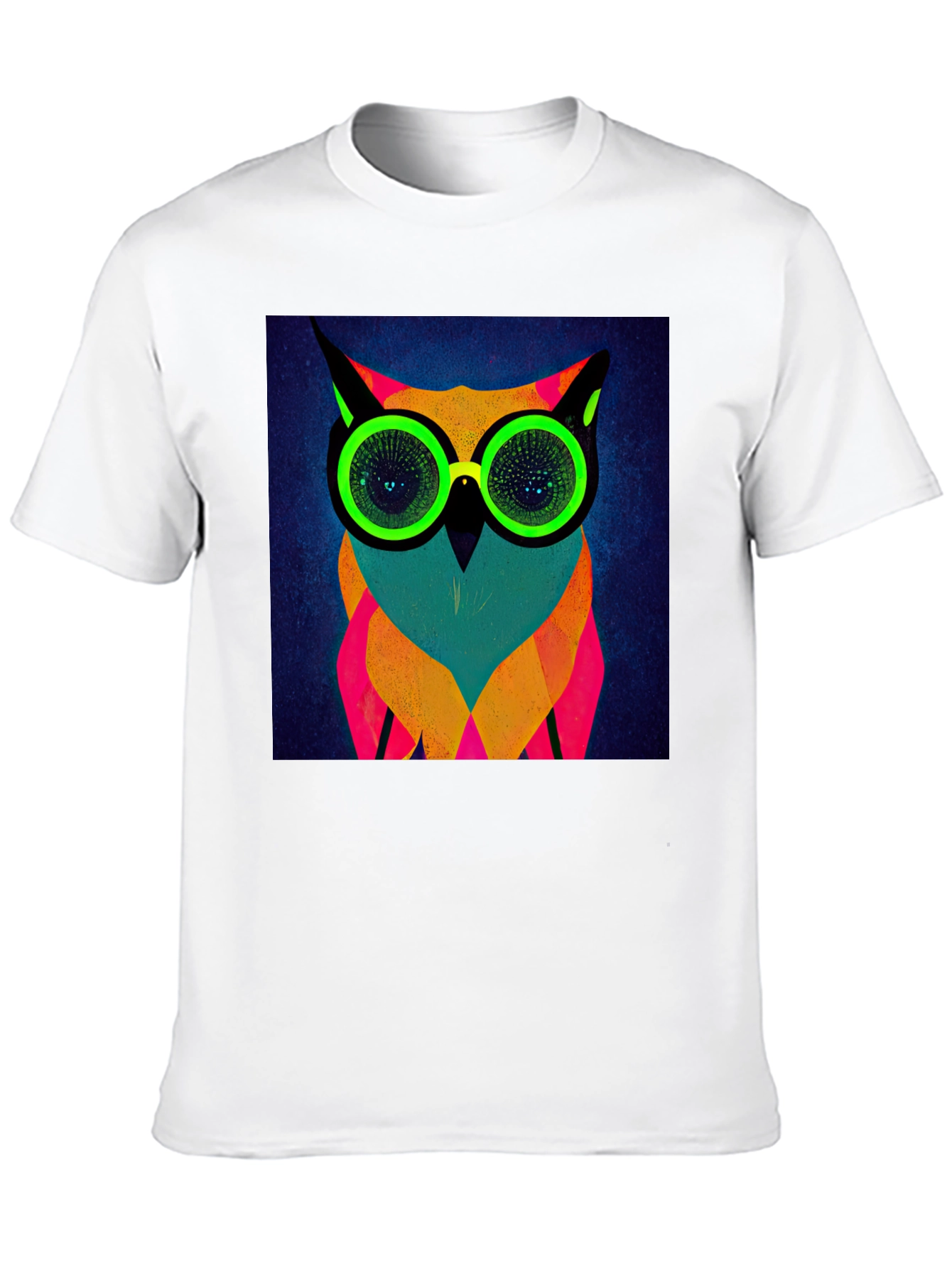 Neon Owl Graphic Tee - Modern Art T-Shirt