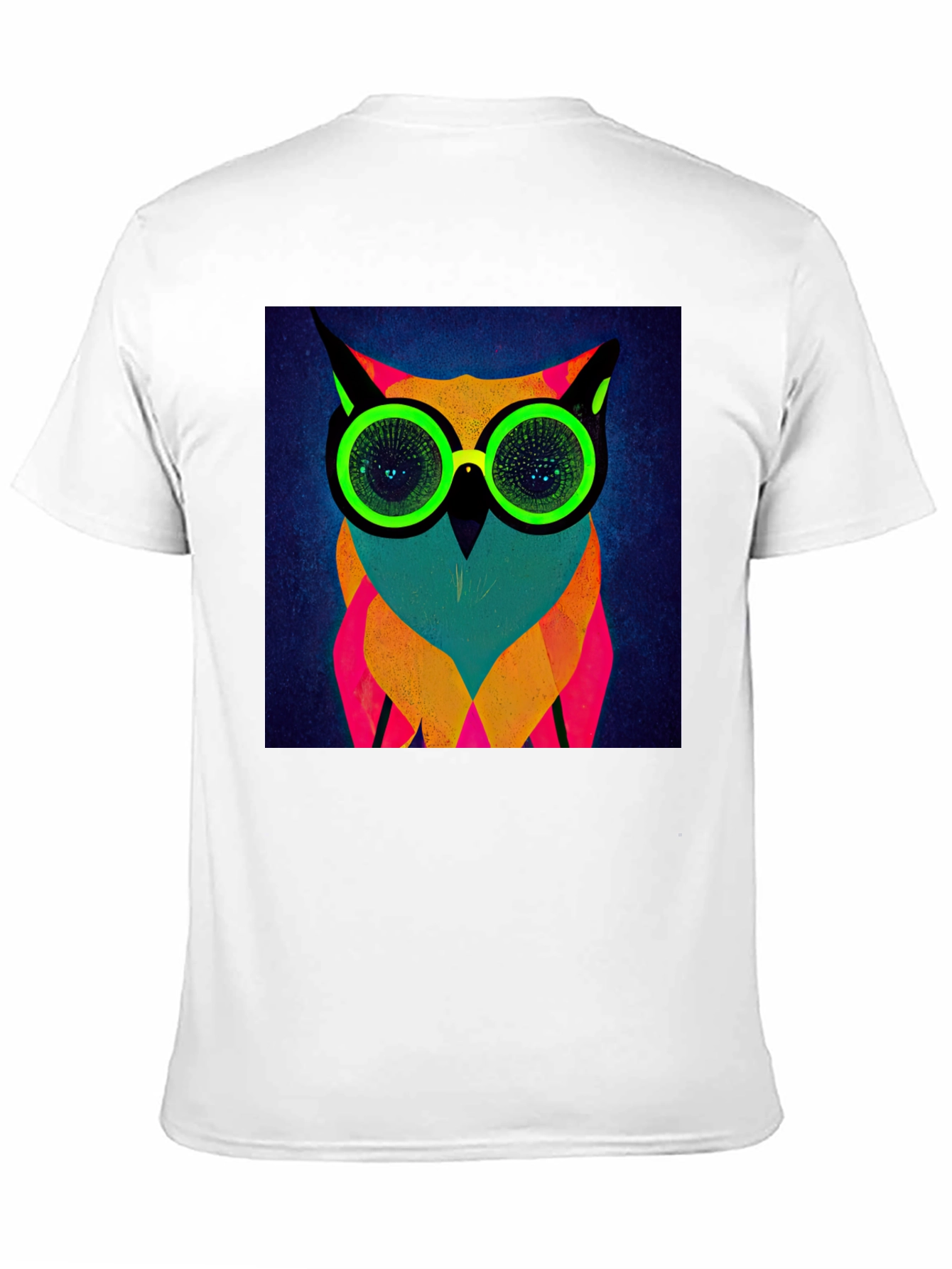 Neon Owl Graphic Tee - Modern Art T-Shirt
