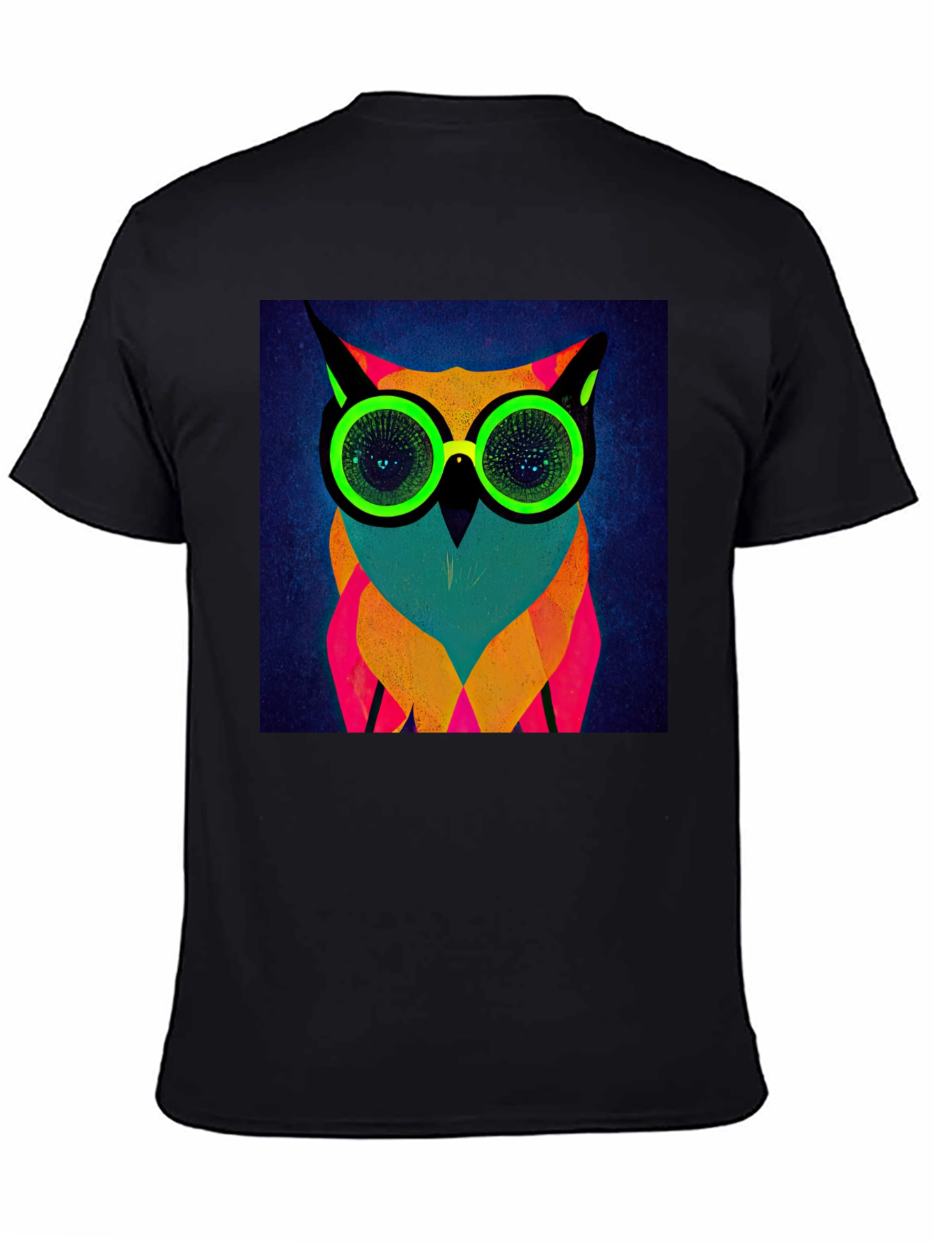 Neon Owl Graphic Tee - Modern Art T-Shirt