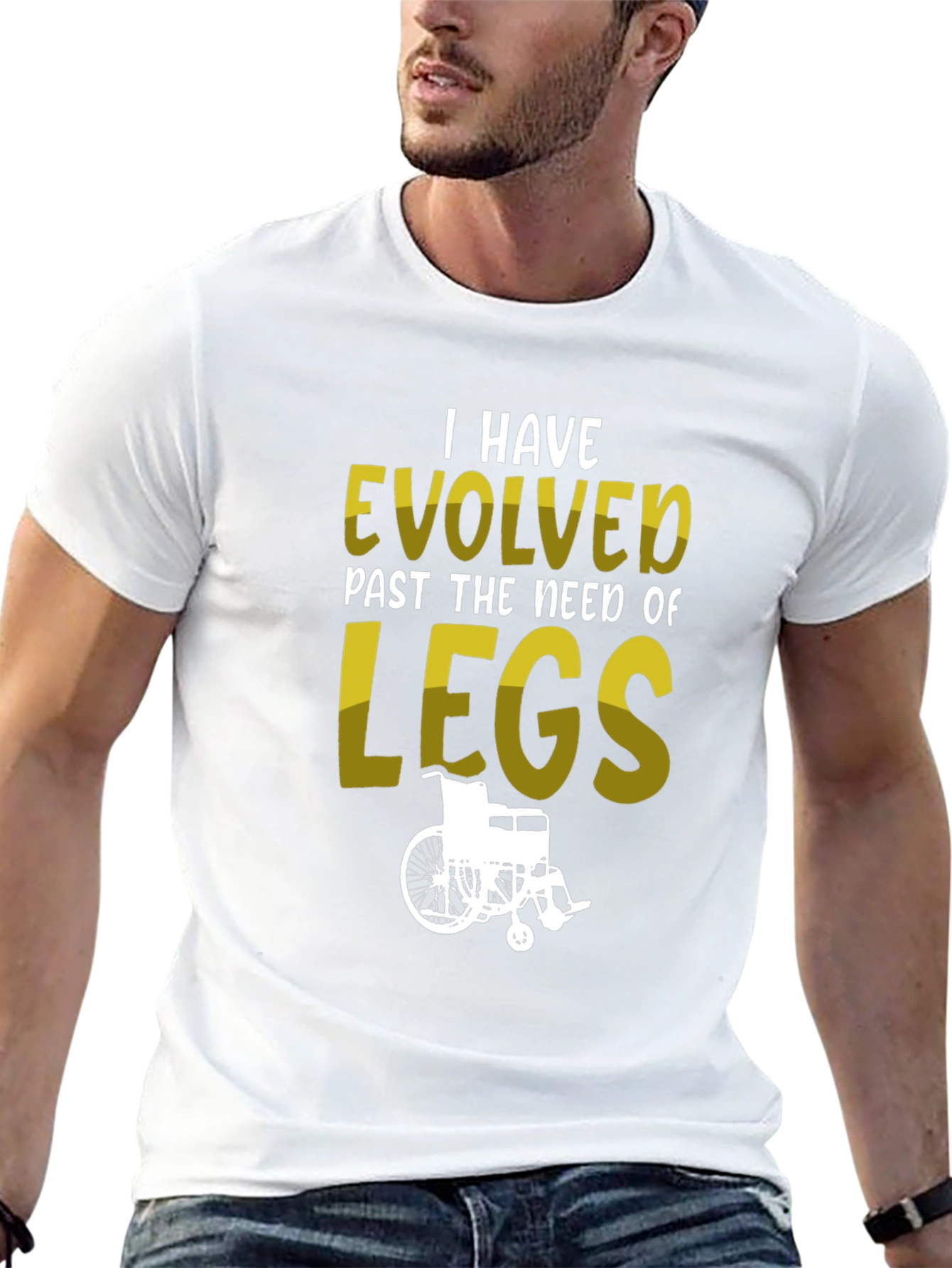 Evolved Past Legs T-Shirt - Wheelchair Humor Tee