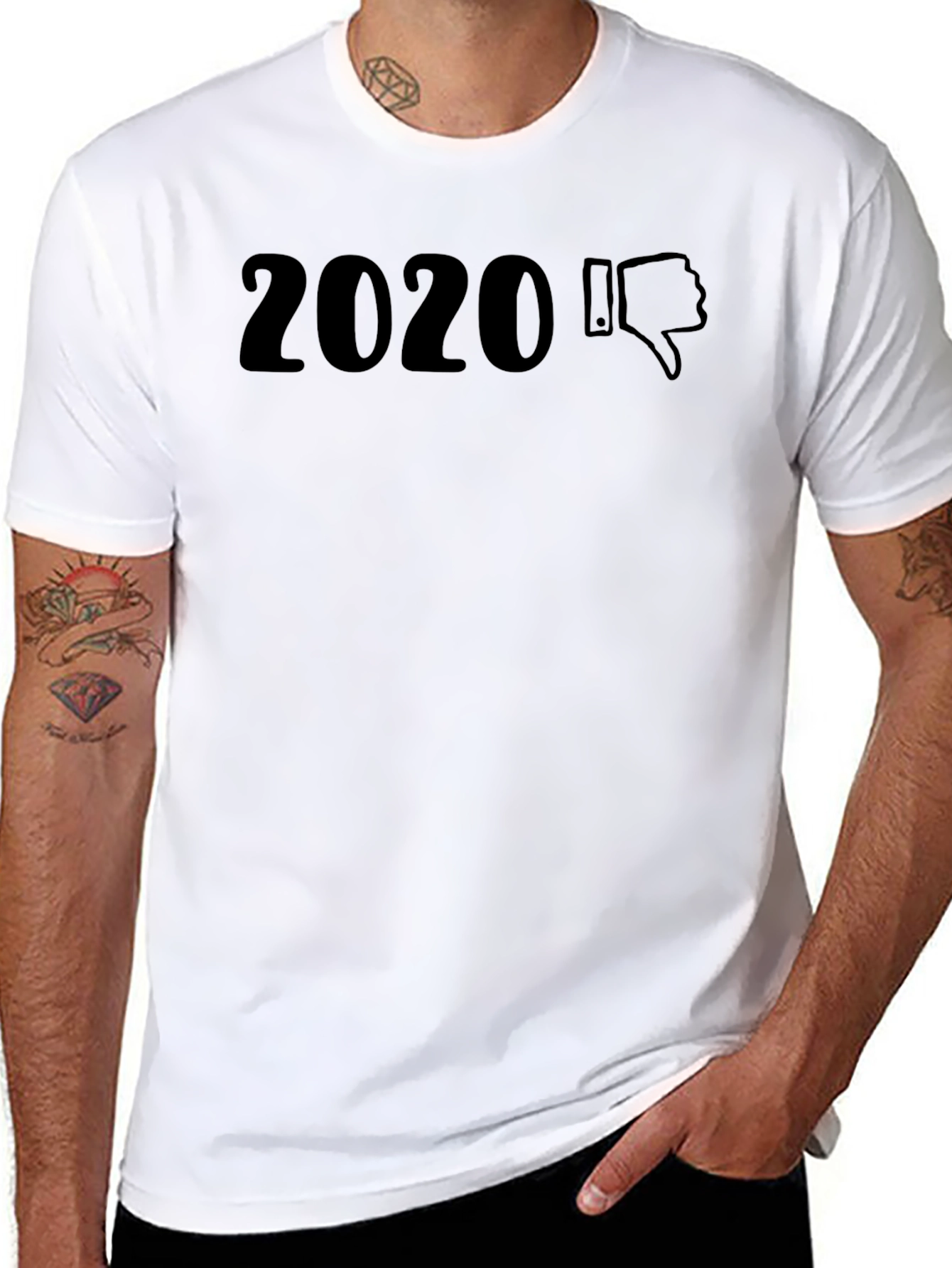 2020 Thumbs Down Graphic Tee - Unisex Black T-Shirt