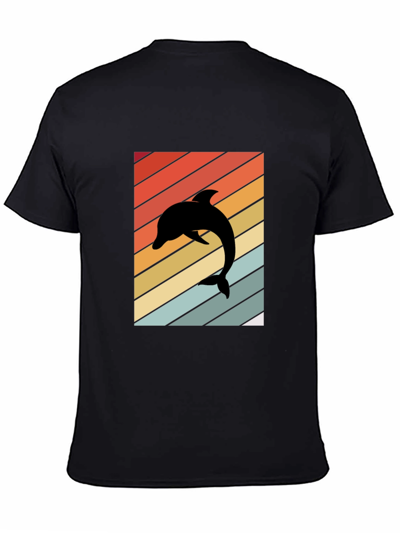 Retro Dolphin Black T-Shirt