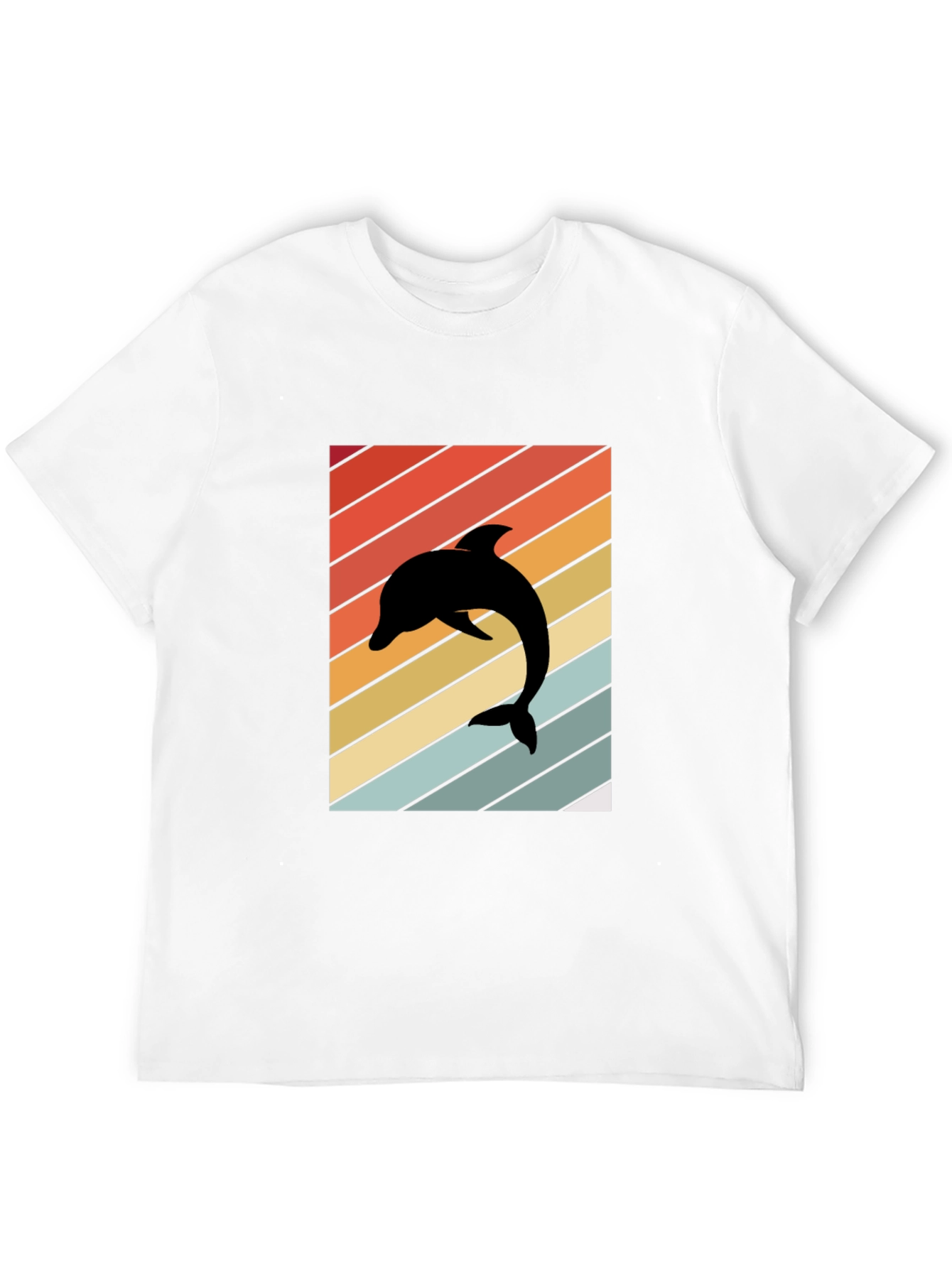 Retro Dolphin Black T-Shirt