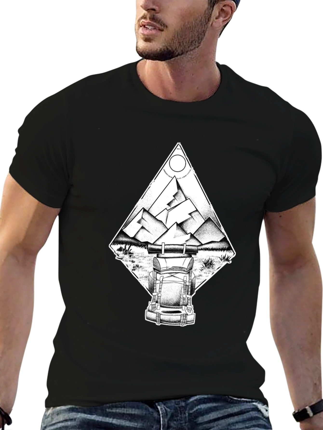Mountain Adventure T-Shirt - Black Graphic Tee