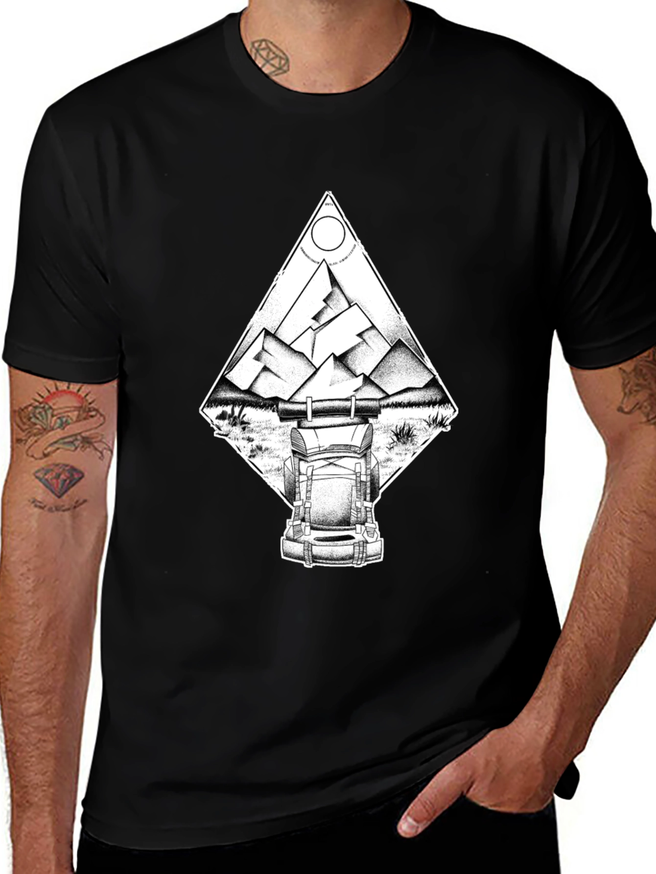 Mountain Adventure T-Shirt - Black Graphic Tee