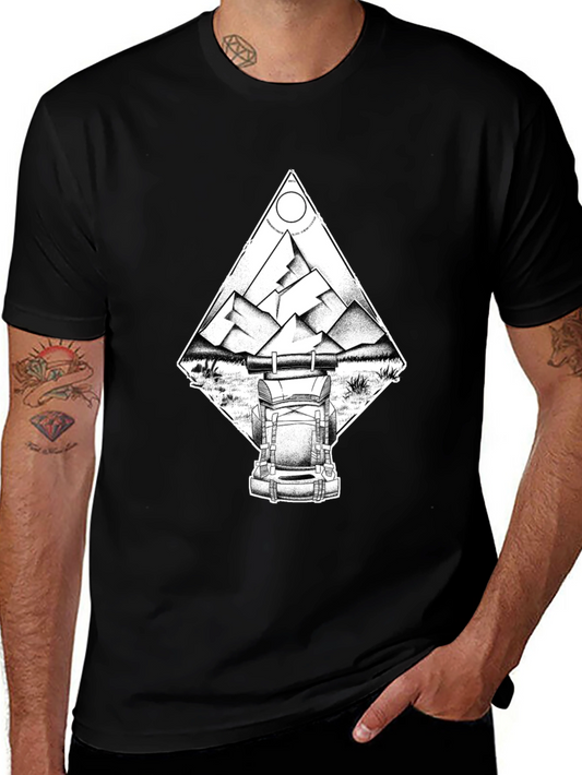 Mountain Adventure T-Shirt - Black Graphic Tee