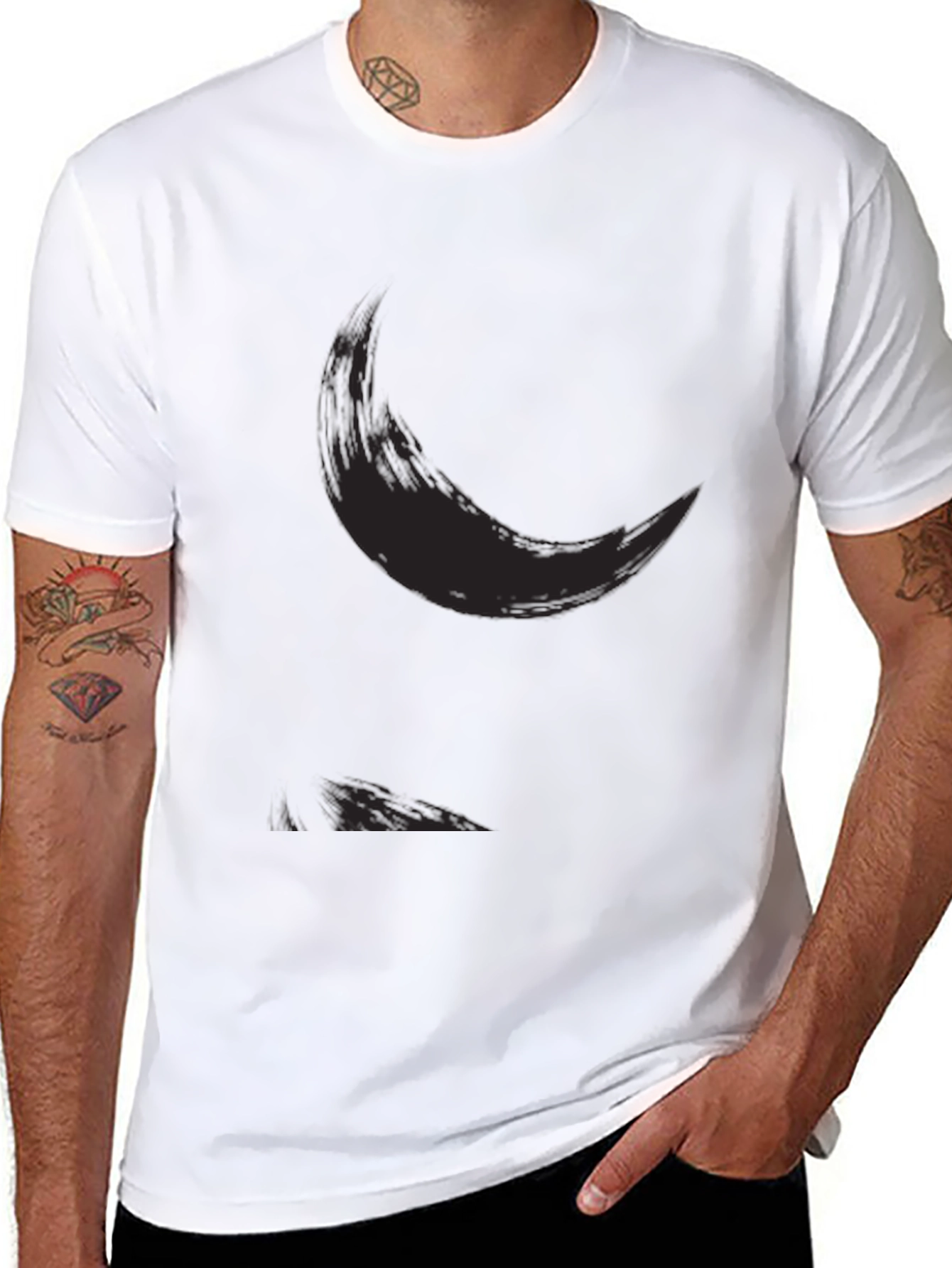 Mens Casual Black Graphic Tee