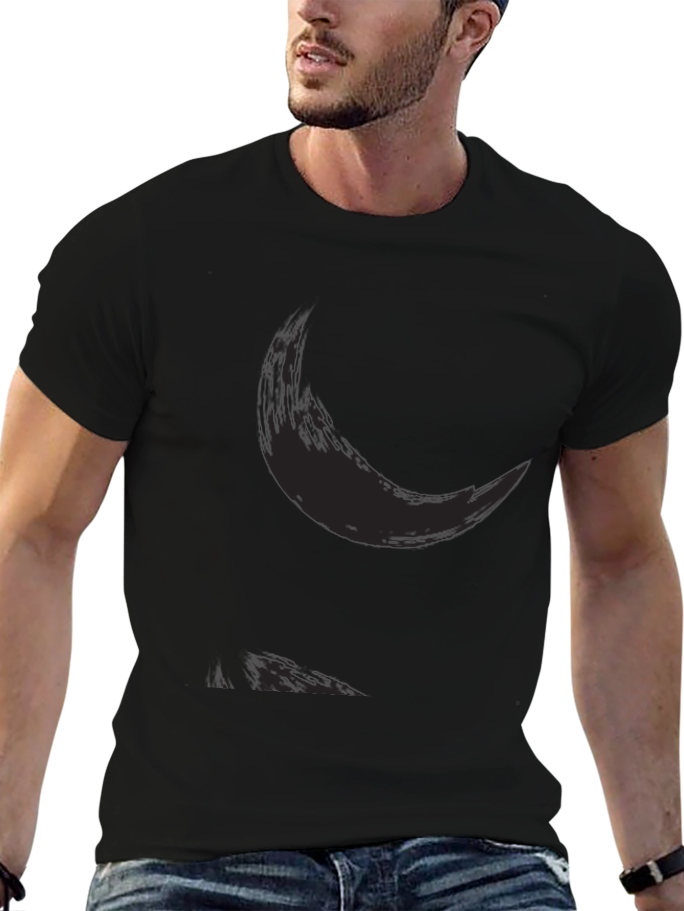 Mens Casual Black Graphic Tee