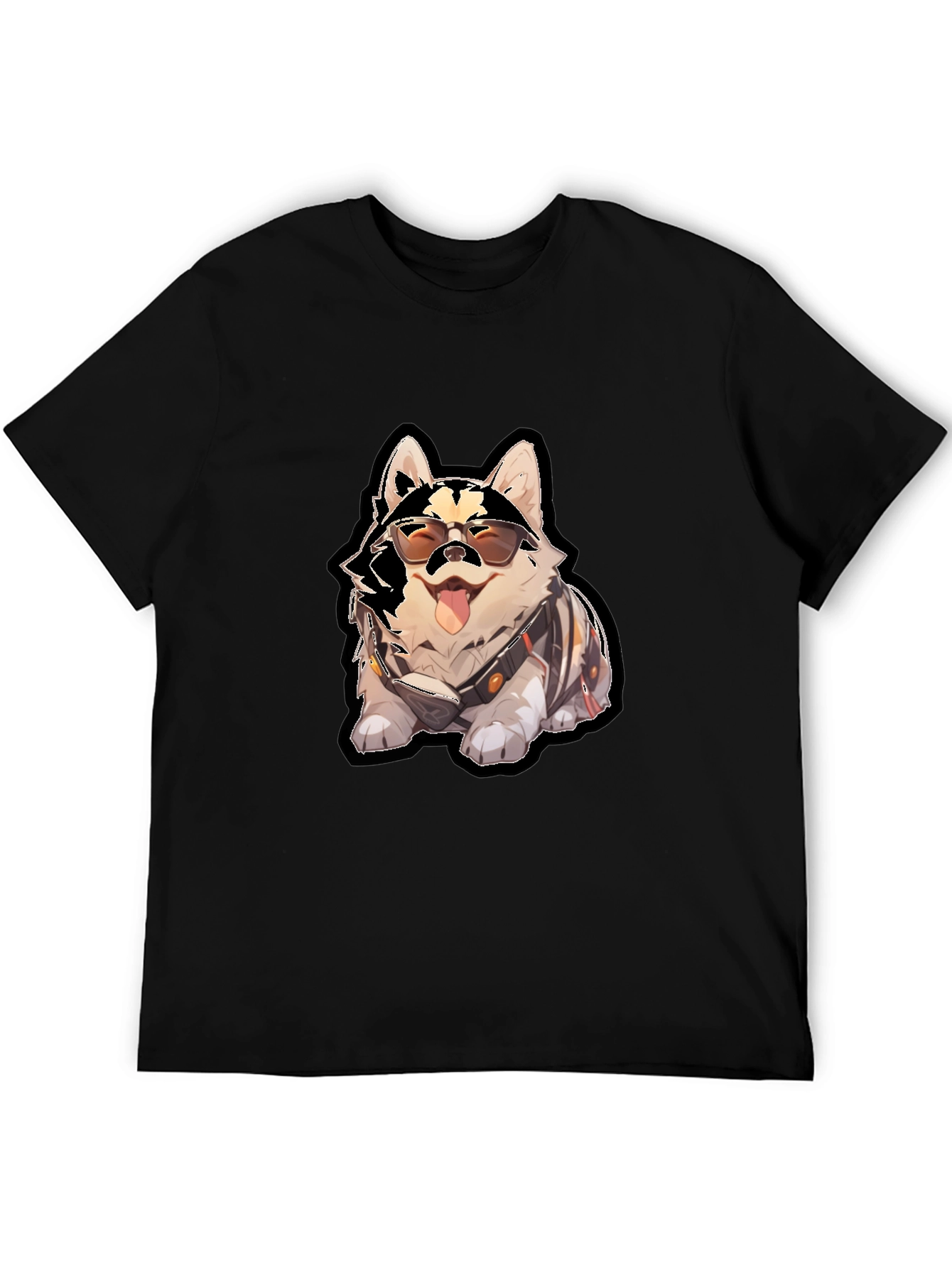 Cool Dog Graphic Black T-Shirt