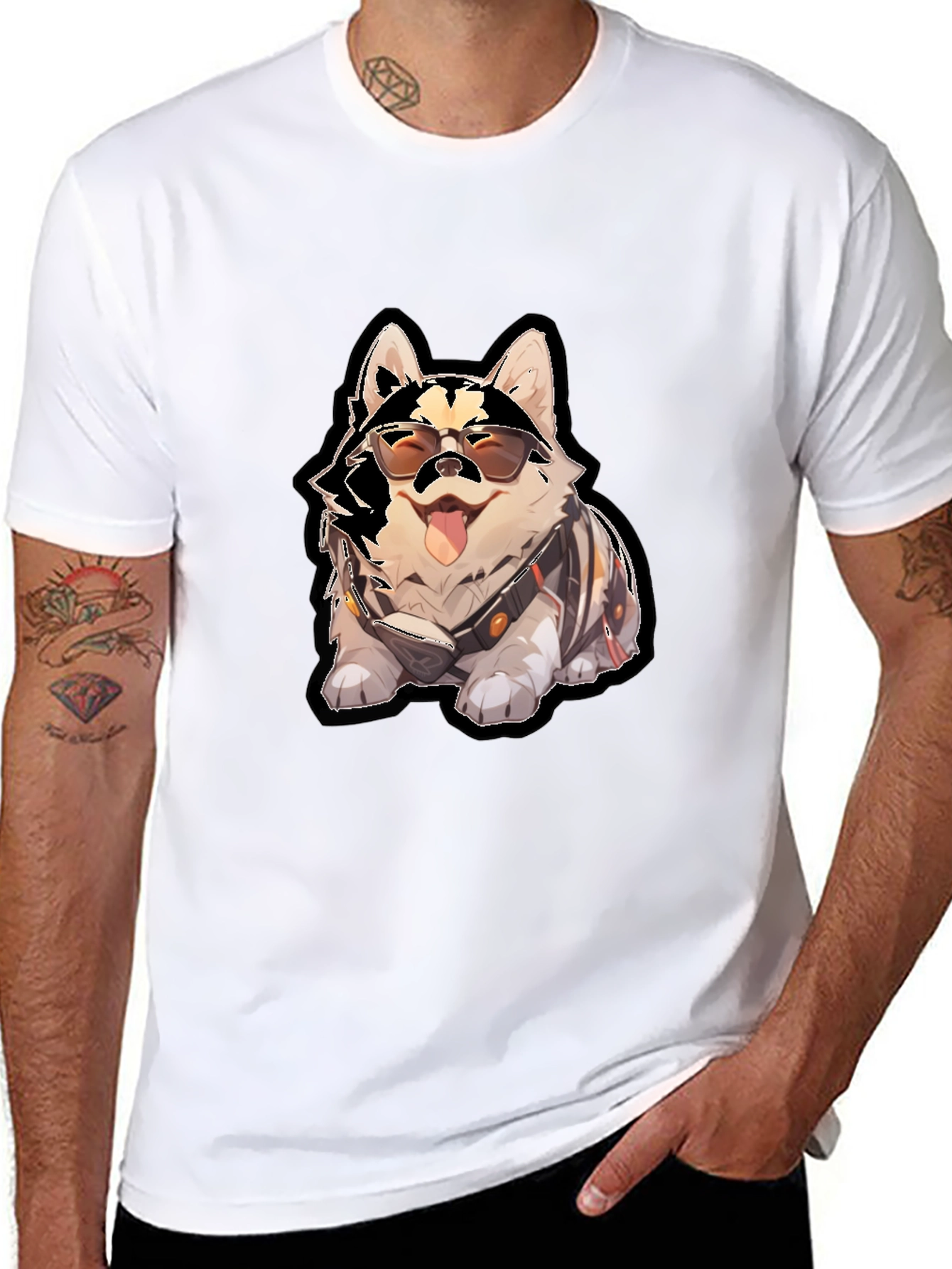 Cool Dog Graphic Black T-Shirt