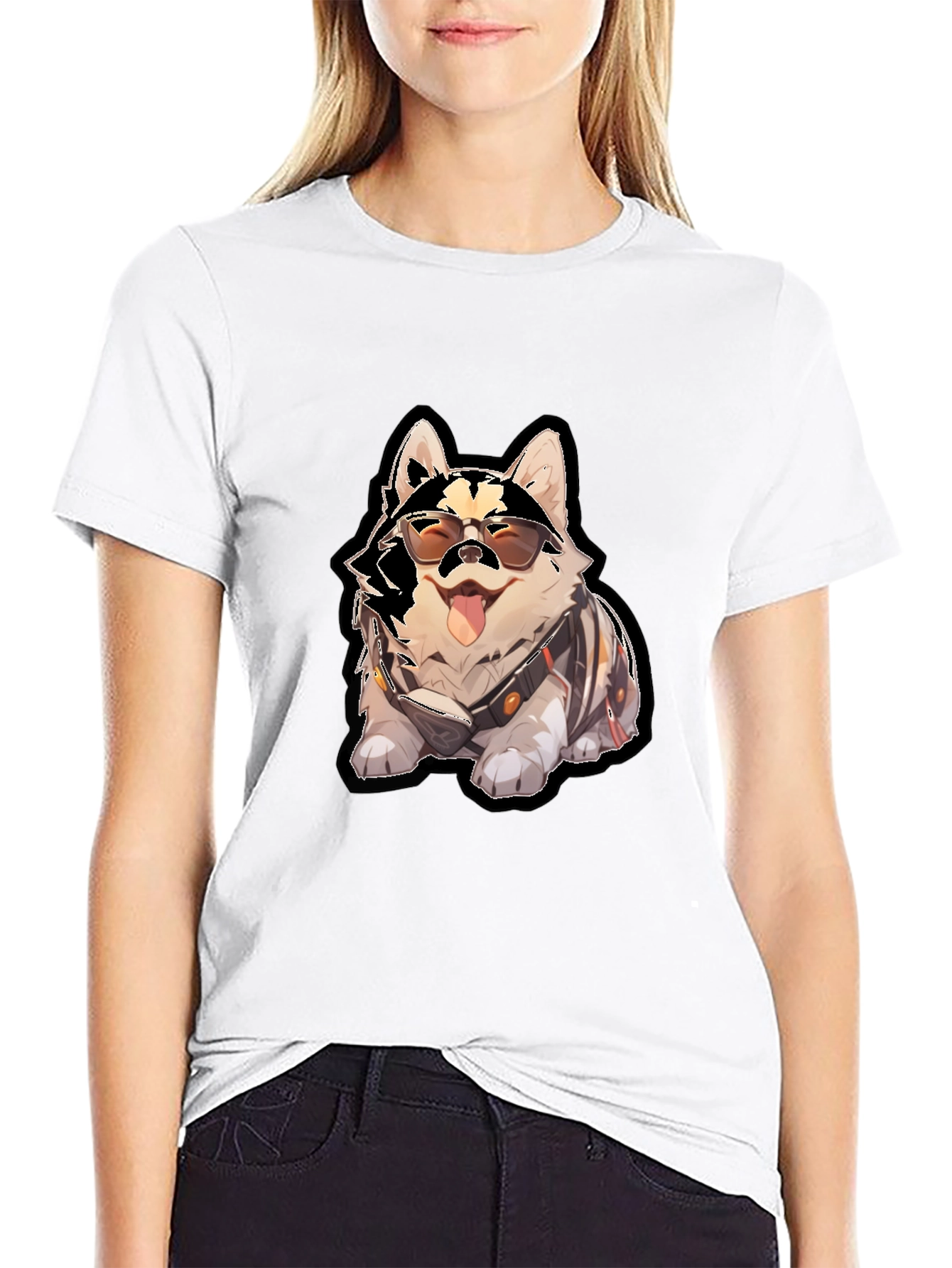 Cool Dog Graphic Black T-Shirt