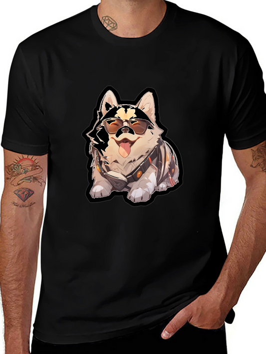 Cool Dog Graphic Black T-Shirt