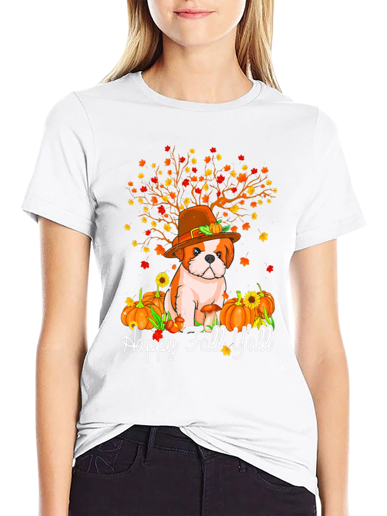 Happy Fall Yall Dog T-Shirt