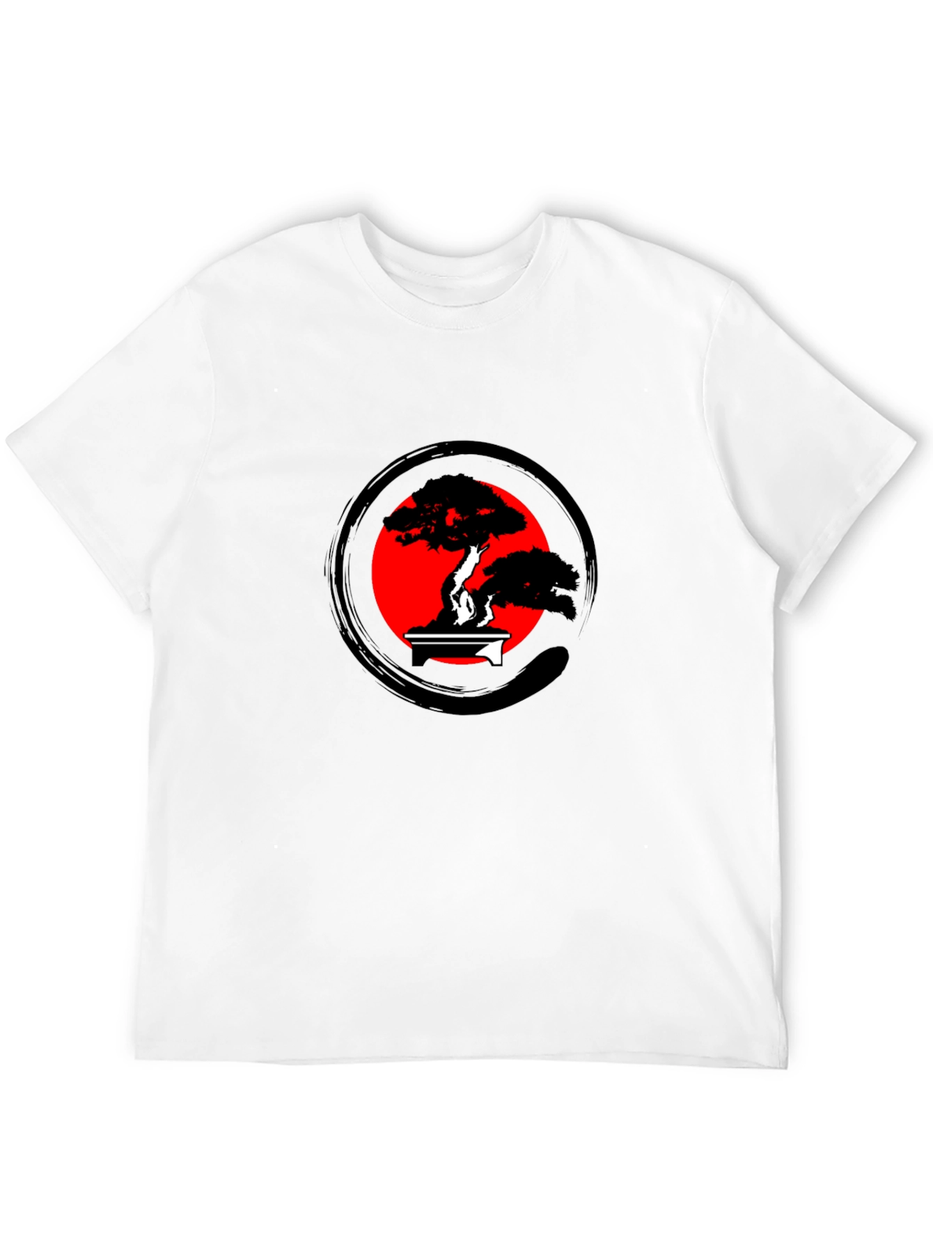 Bonsai Tree Zen Circle Graphic Tee - Black