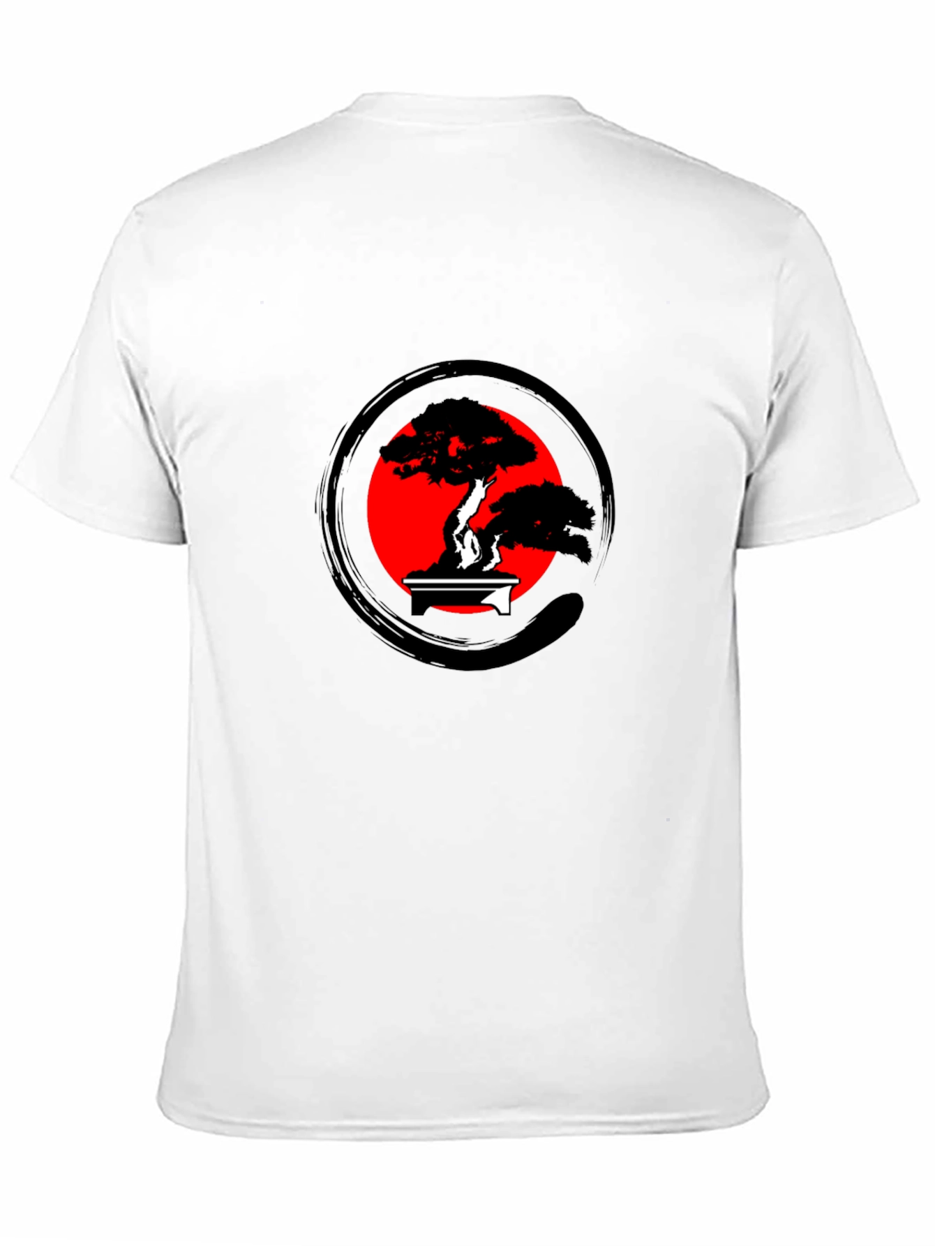 Bonsai Tree Zen Circle Graphic Tee - Black