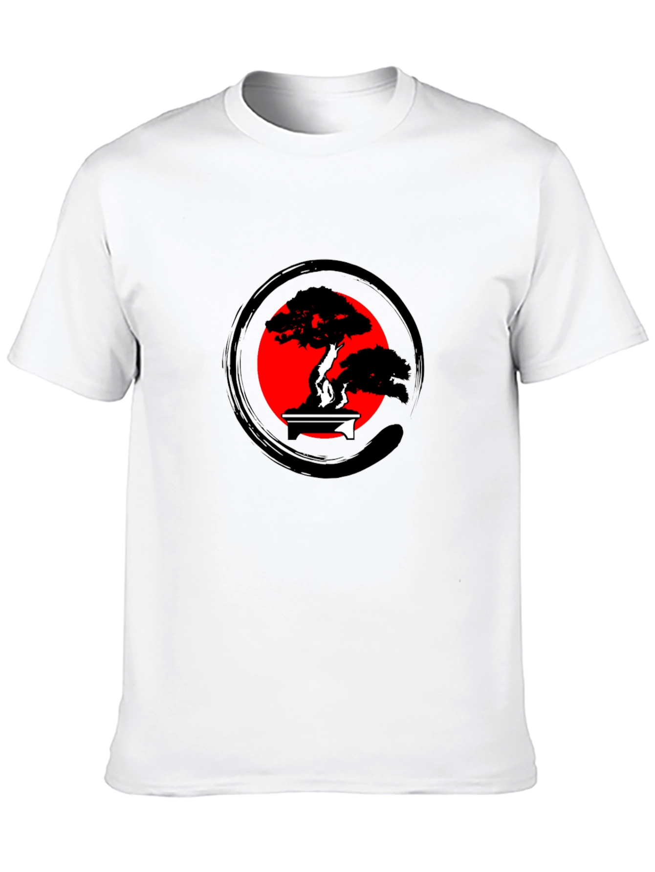 Bonsai Tree Zen Circle Graphic Tee - Black
