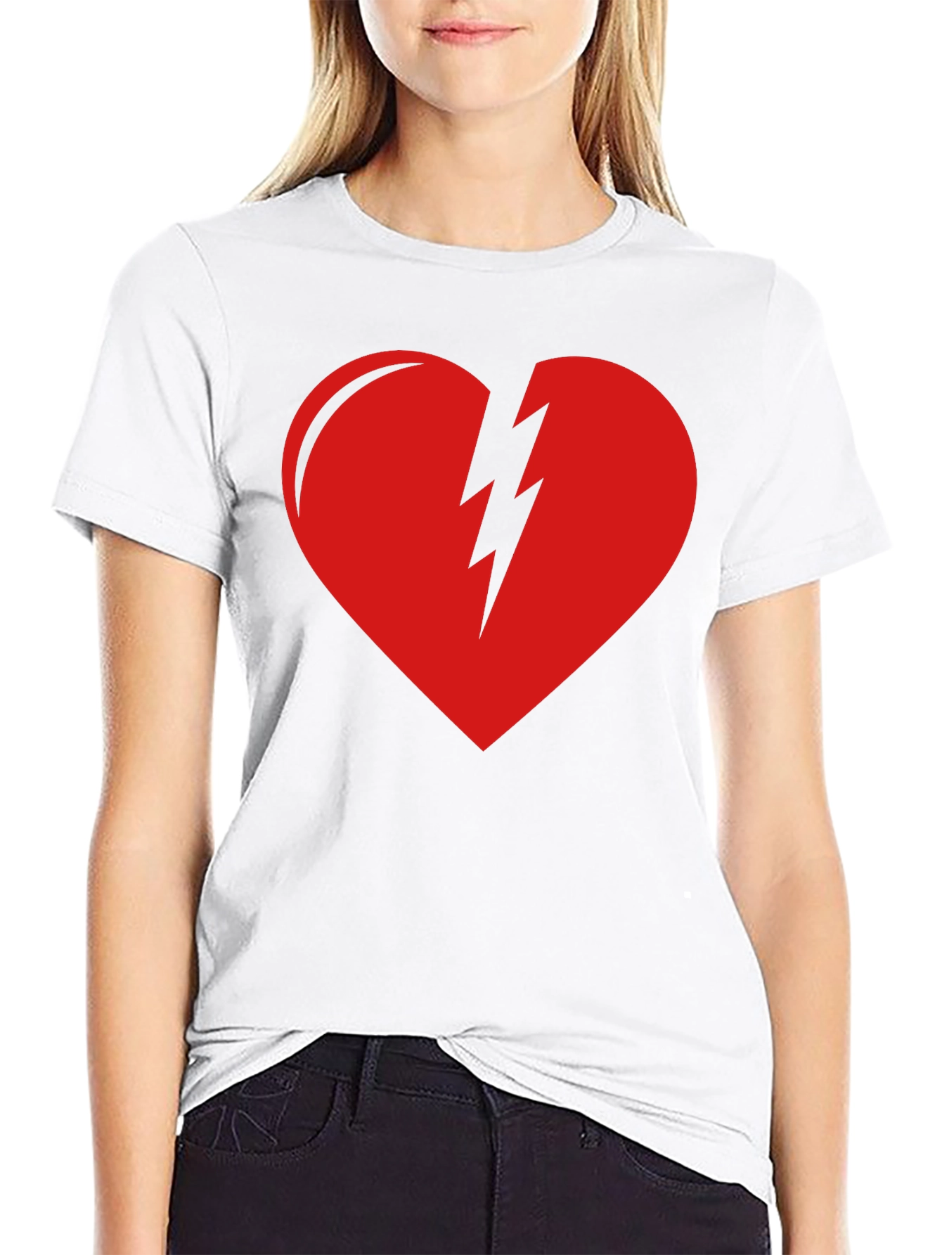Broken Heart Graphic T-Shirt - Black