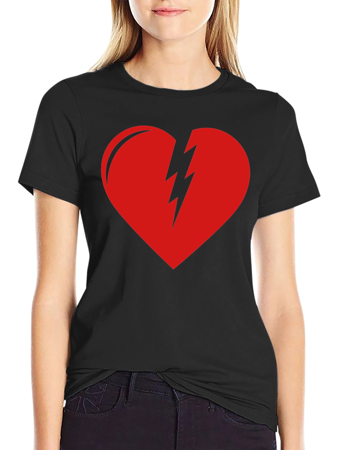 Broken Heart Graphic T-Shirt - Black