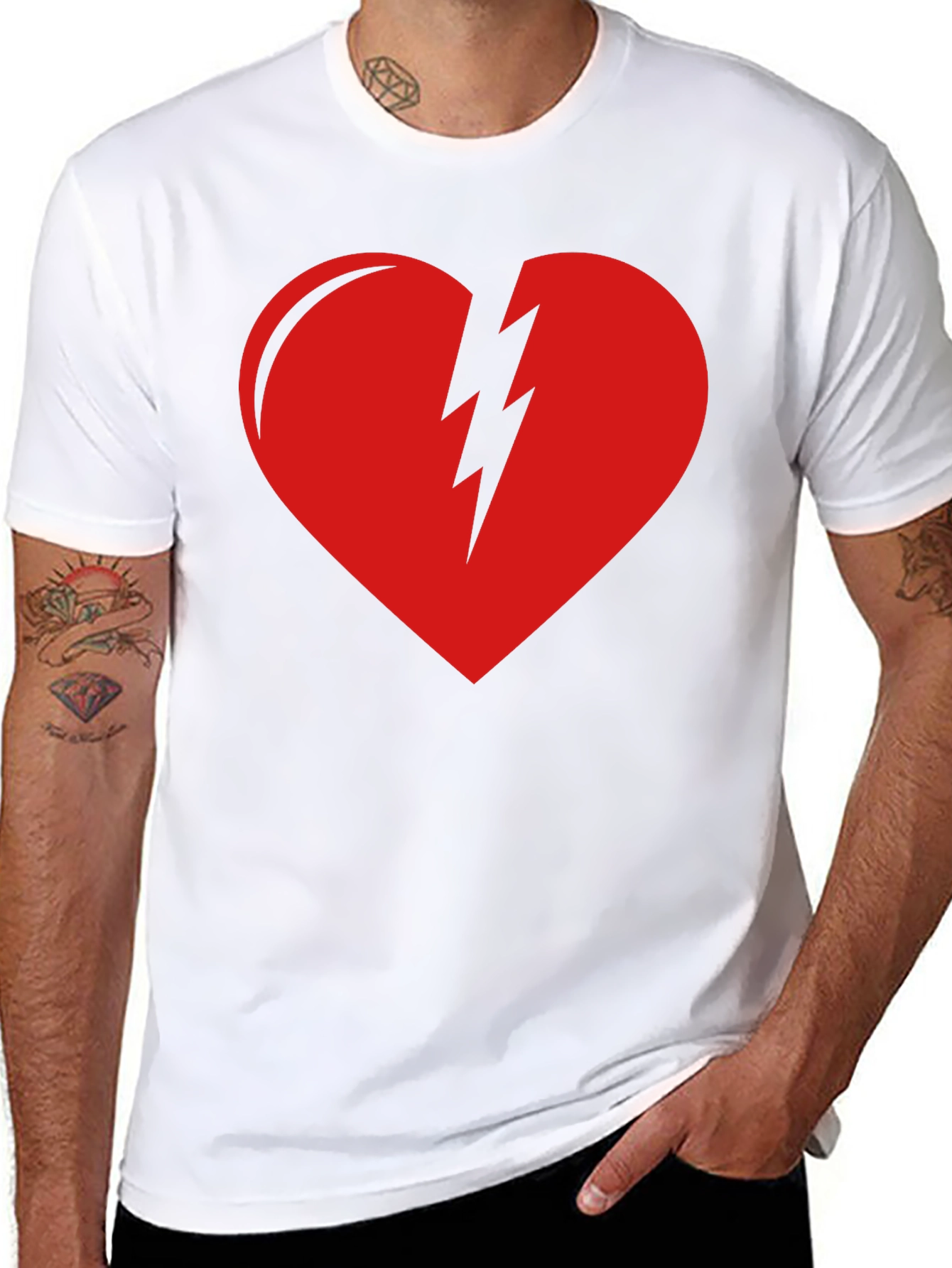 Broken Heart Graphic T-Shirt - Black