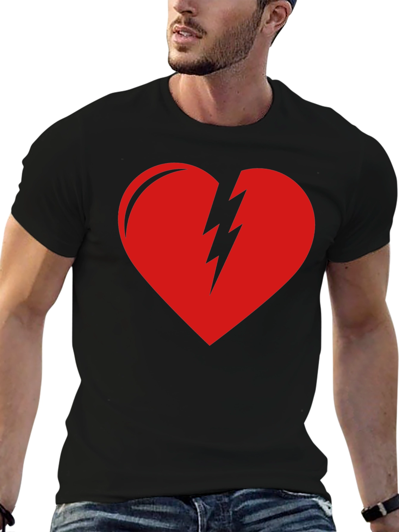 Broken Heart Graphic T-Shirt - Black