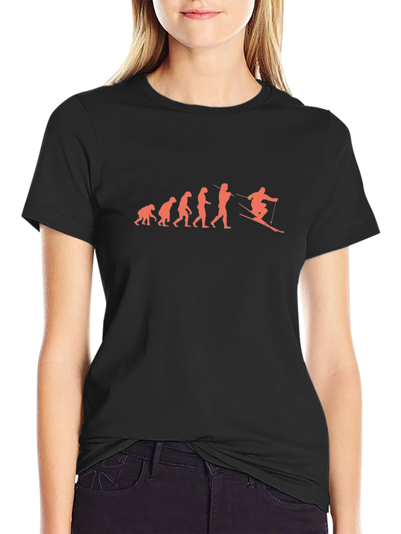 Evolution of Skiing T-Shirt - Black