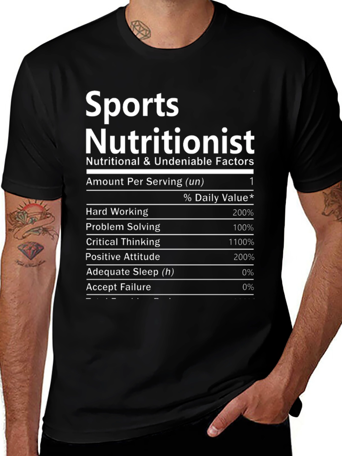 Sports Nutritionist T-Shirt - Funny Nutrition Facts Tee