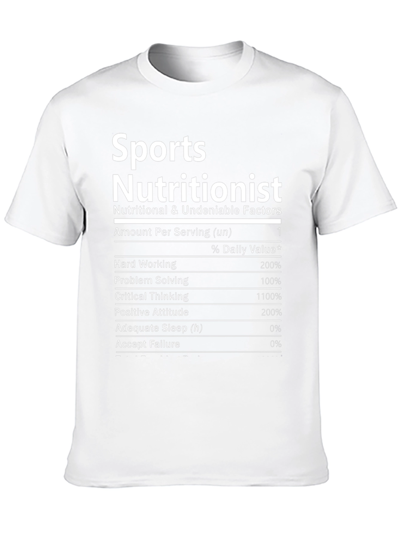 Sports Nutritionist T-Shirt - Funny Nutrition Facts Tee
