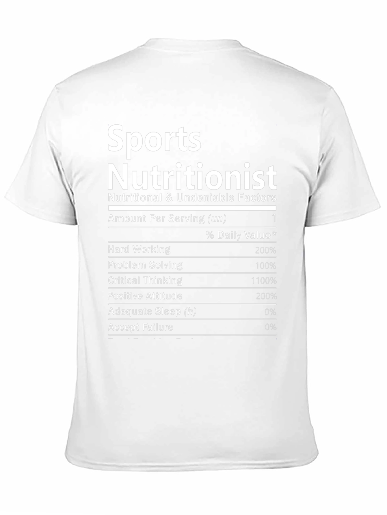 Sports Nutritionist T-Shirt - Funny Nutrition Facts Tee