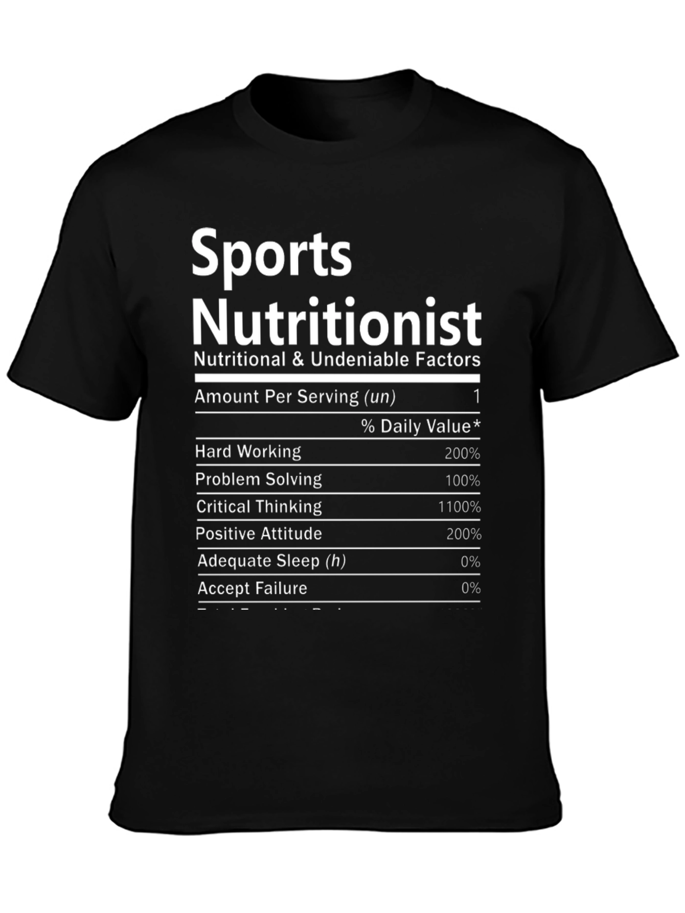 Sports Nutritionist T-Shirt - Funny Nutrition Facts Tee