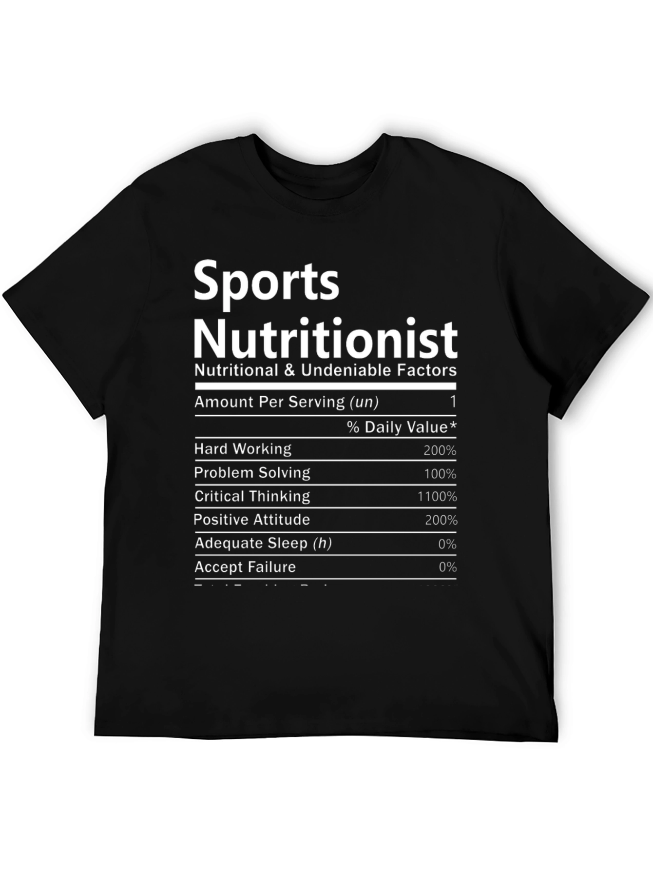 Sports Nutritionist T-Shirt - Funny Nutrition Facts Tee