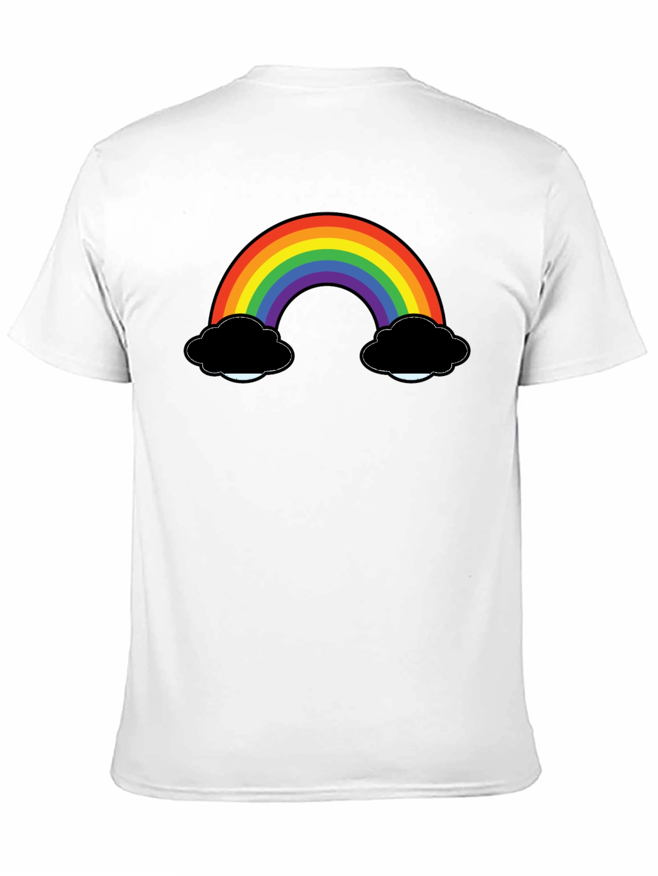 Rainbow & Cloud Black T-Shirt