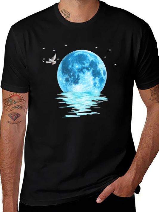 Moonlit Dreams Graphic Tee - Black Cotton Comfort