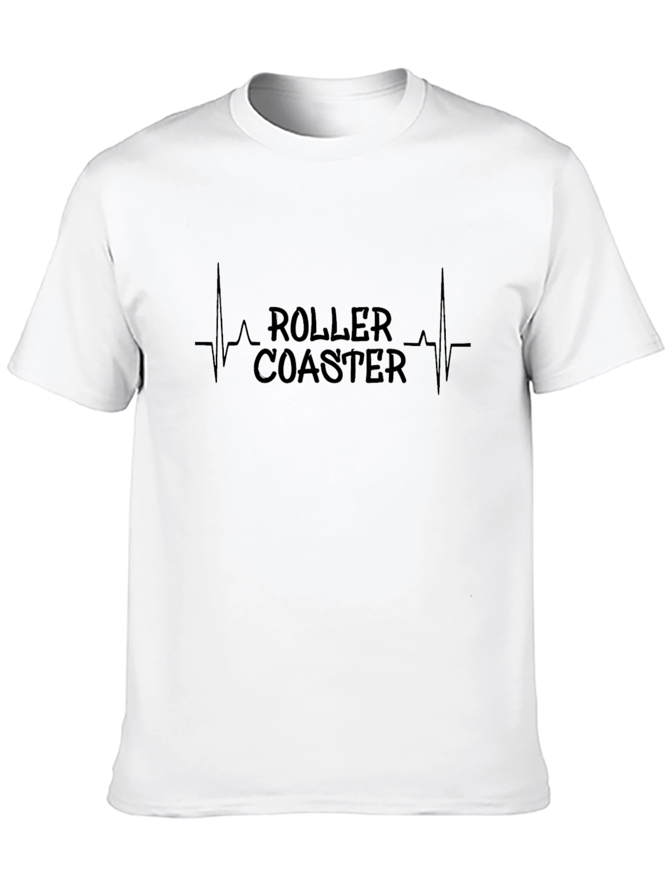 Roller Coaster Heartbeat Graphic Tee - Black