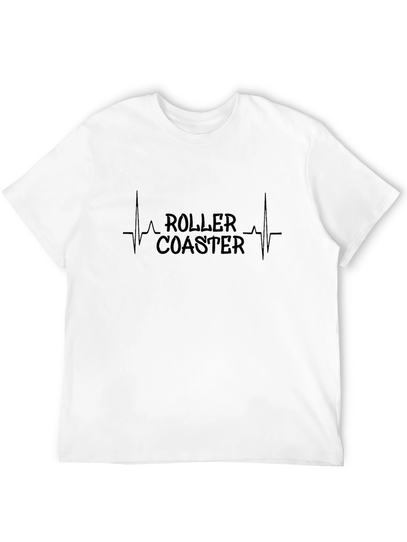 Roller Coaster Heartbeat Graphic Tee - Black