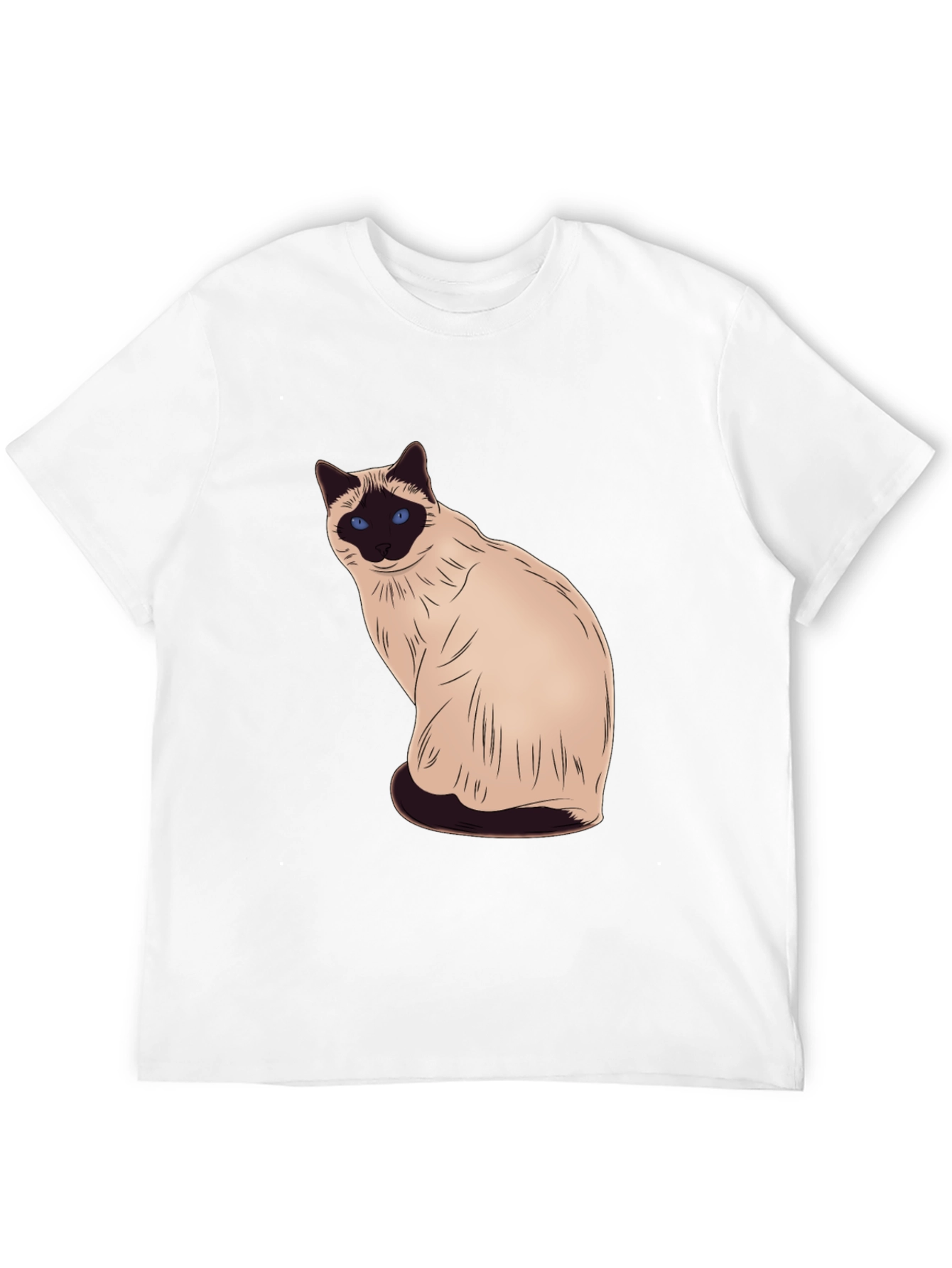 Siamese Cat Graphic Black T-Shirt
