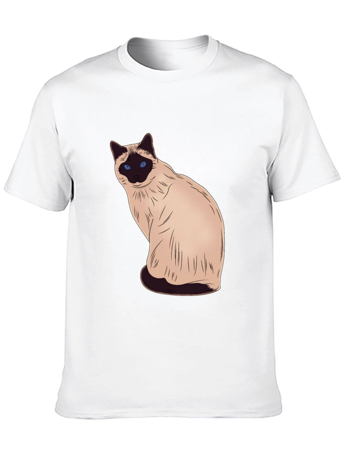 Siamese Cat Graphic Black T-Shirt